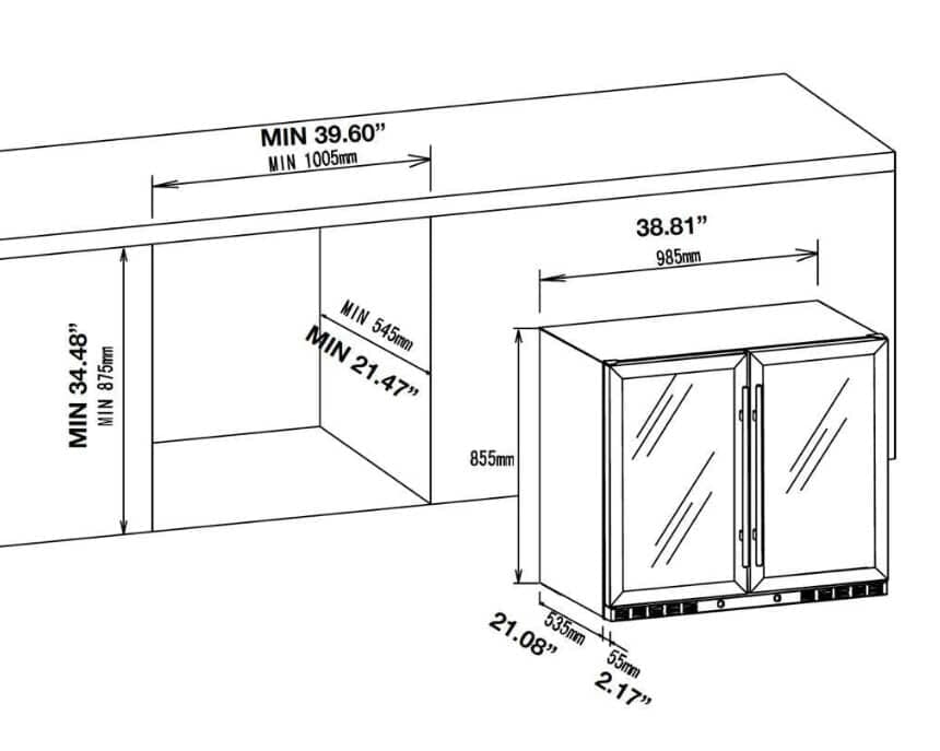 What Is Under Counter Wine Fridge Dimensions