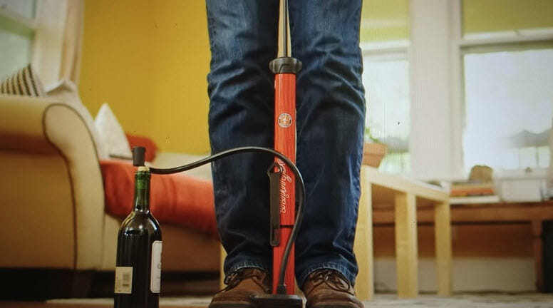Open Wine With a Bike Pump or Ball Pump