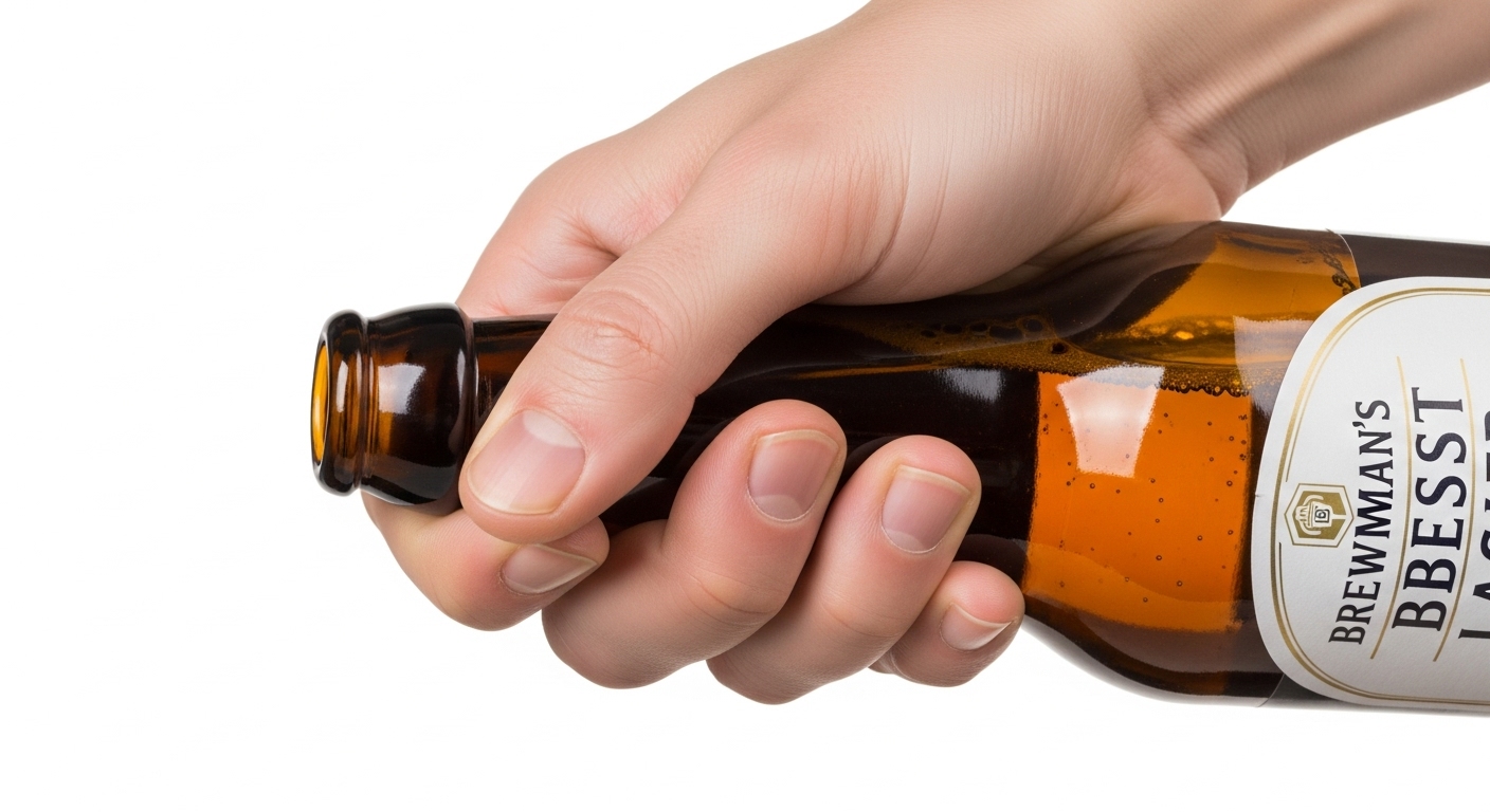 Correct way to grip a beer bottle before starting a tornado
