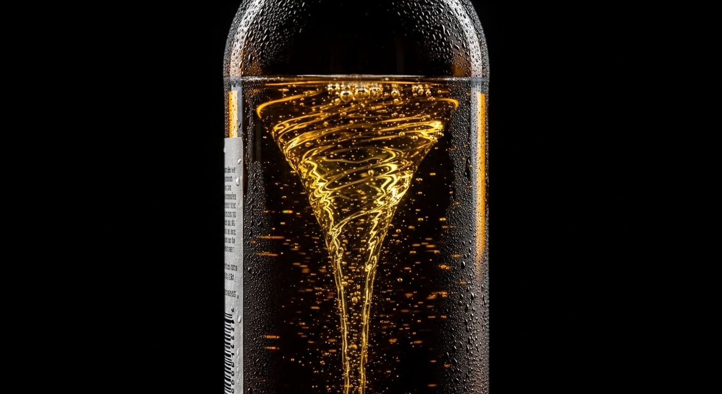 Beer vortex fully formed and ready for tornado chug