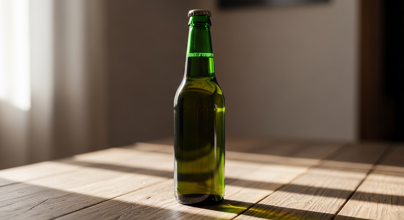 Standard 330ml beer bottle ideal for creating a tornado vortex