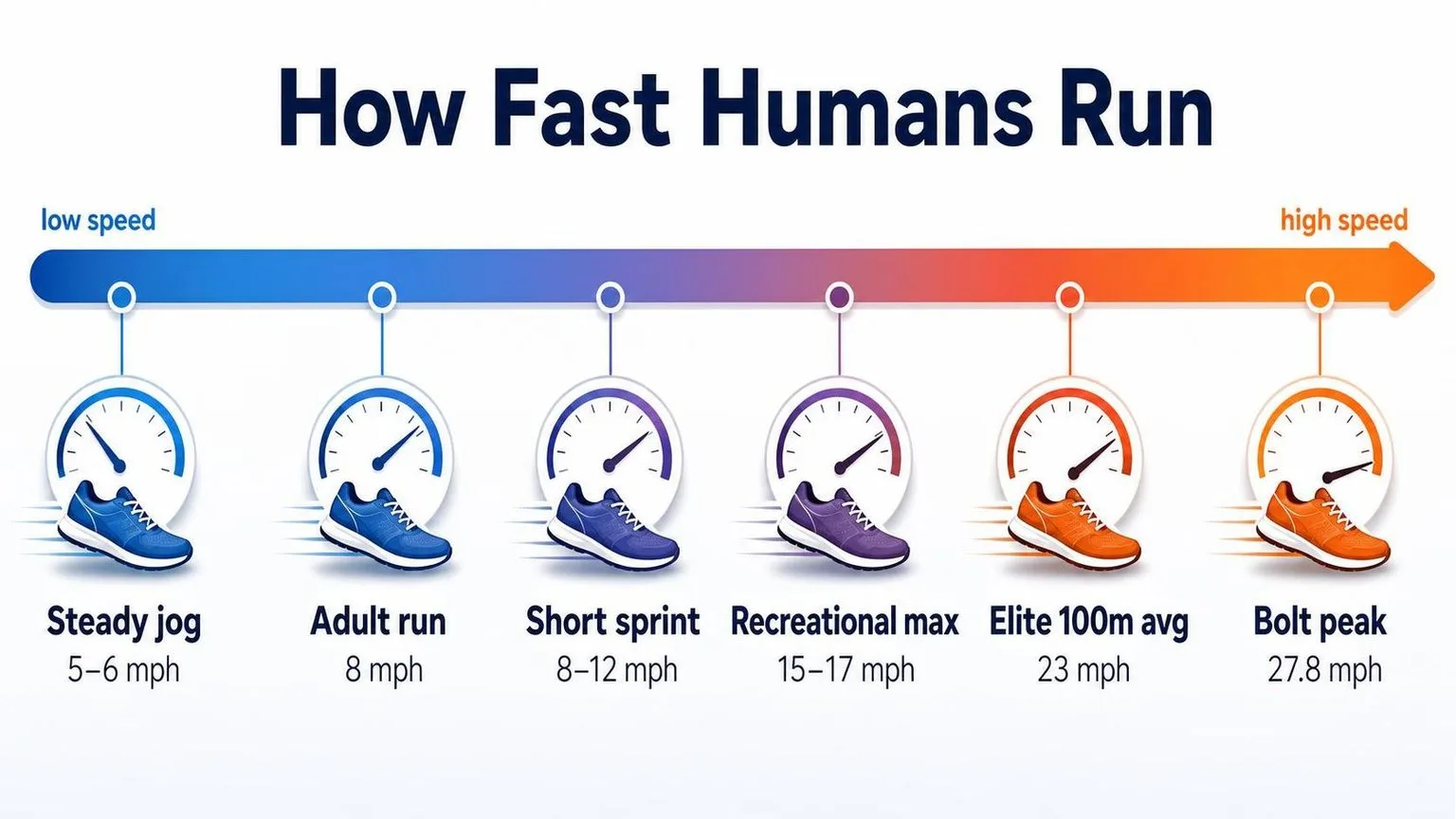 How Fast Can The Average Human Rum? 1 How Fast Can The Average Human Run? — key facts at a glance