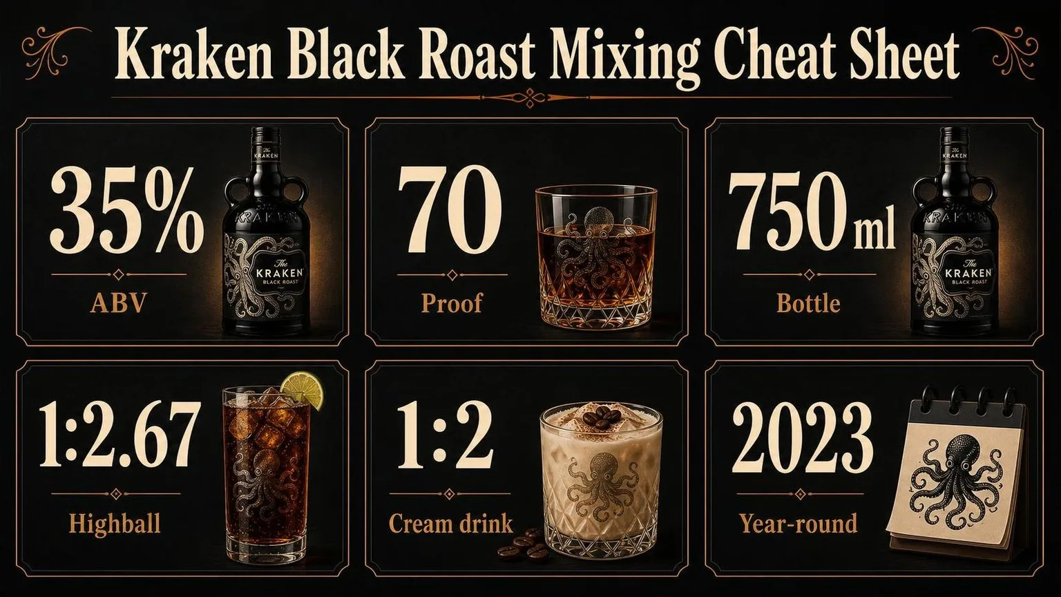 What To Mix With Kraken Black Roast Coffee Rum — The Ultimate Guide (2026 Edition) 1 Kraken Black Roast: Mixing By The Numbers — key facts at a glance