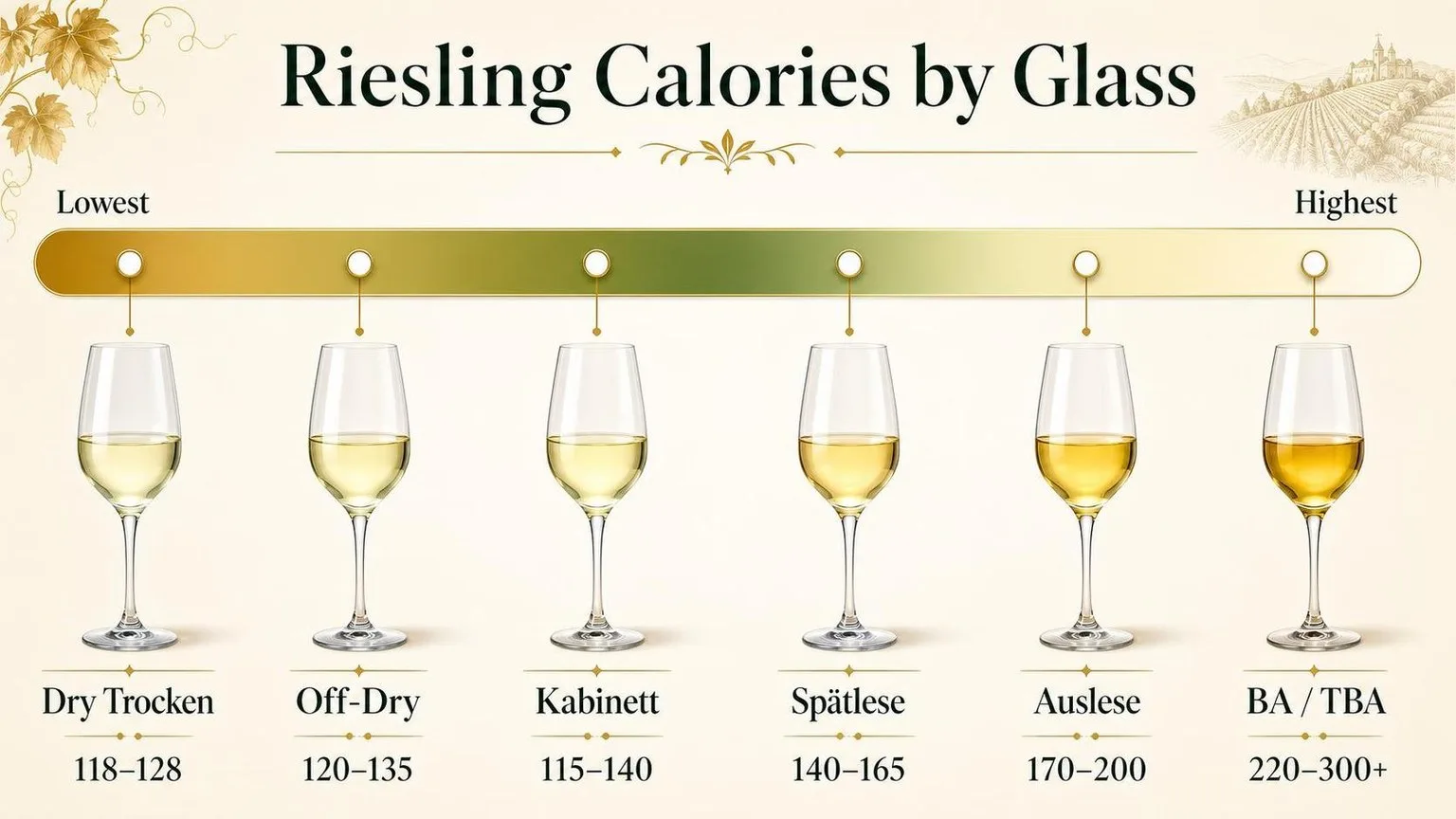 How Many Calories In A Glass Of Riesling? 1 Riesling Calories by Style (5 oz Pour) — key facts at a glance