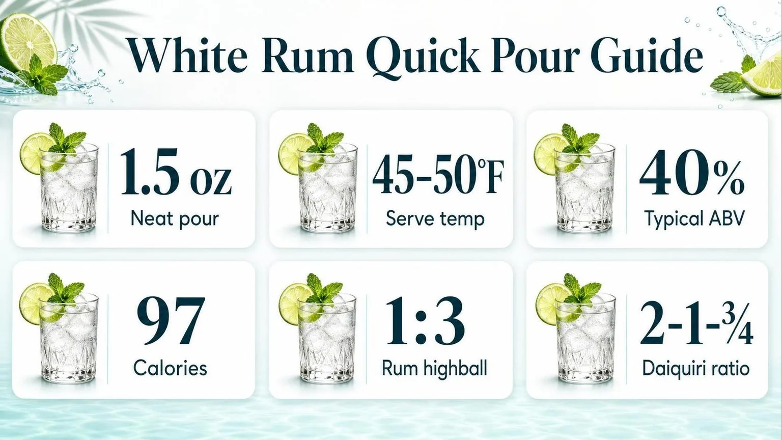 How To Drink White Rum? 1 White Rum by the Numbers — key facts at a glance