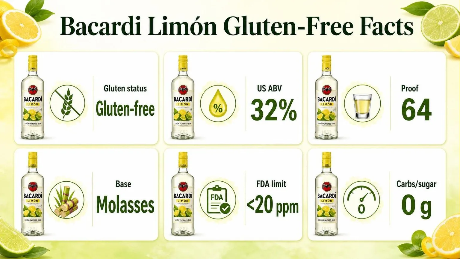 Bacardi Limon & Gluten: The Numbers — key facts at a glance