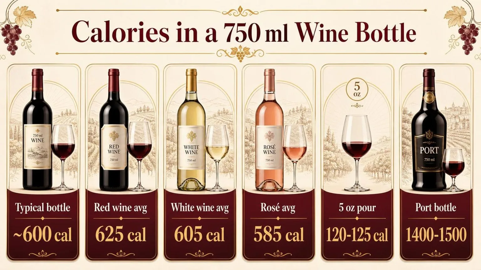 How Many Calories In 750 Ml Of Wine? 1 Calories in a 750ml Wine Bottle by Style — key facts at a glance