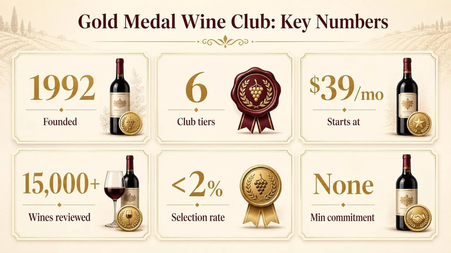 Gold Medal Wine Club Review - Information From Experts 1 Gold Medal Wine Club: Tier Pricing Guide — key facts at a glance