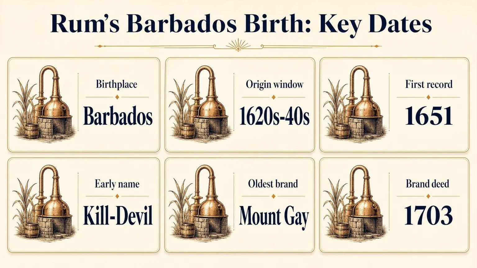 Where Was Rum First Made? 1 Rum's Birthplace: Barbados by the Numbers — key facts at a glance