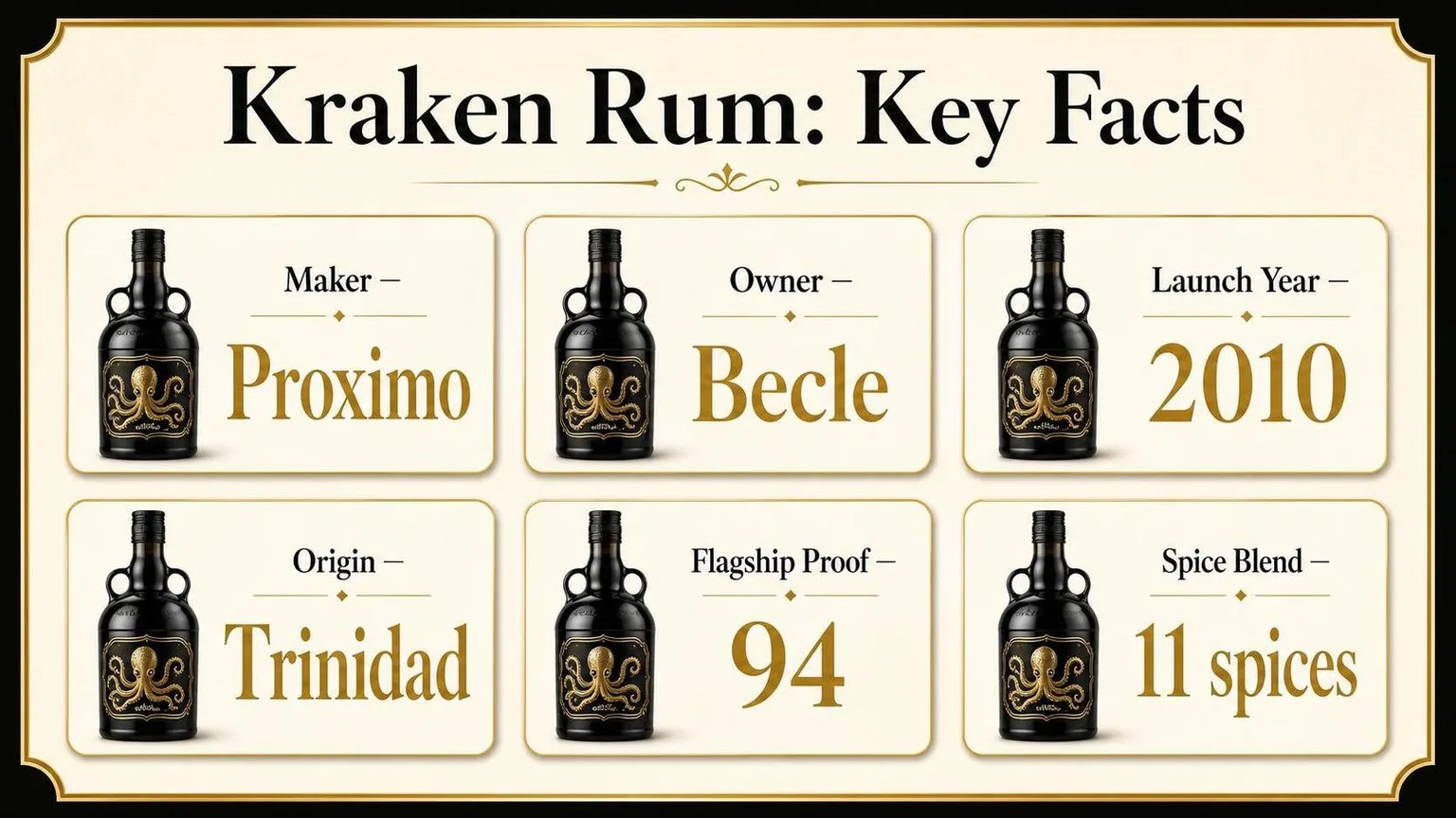 Who Makes Kraken Rum? 1 Kraken Rum by the Numbers — key facts at a glance