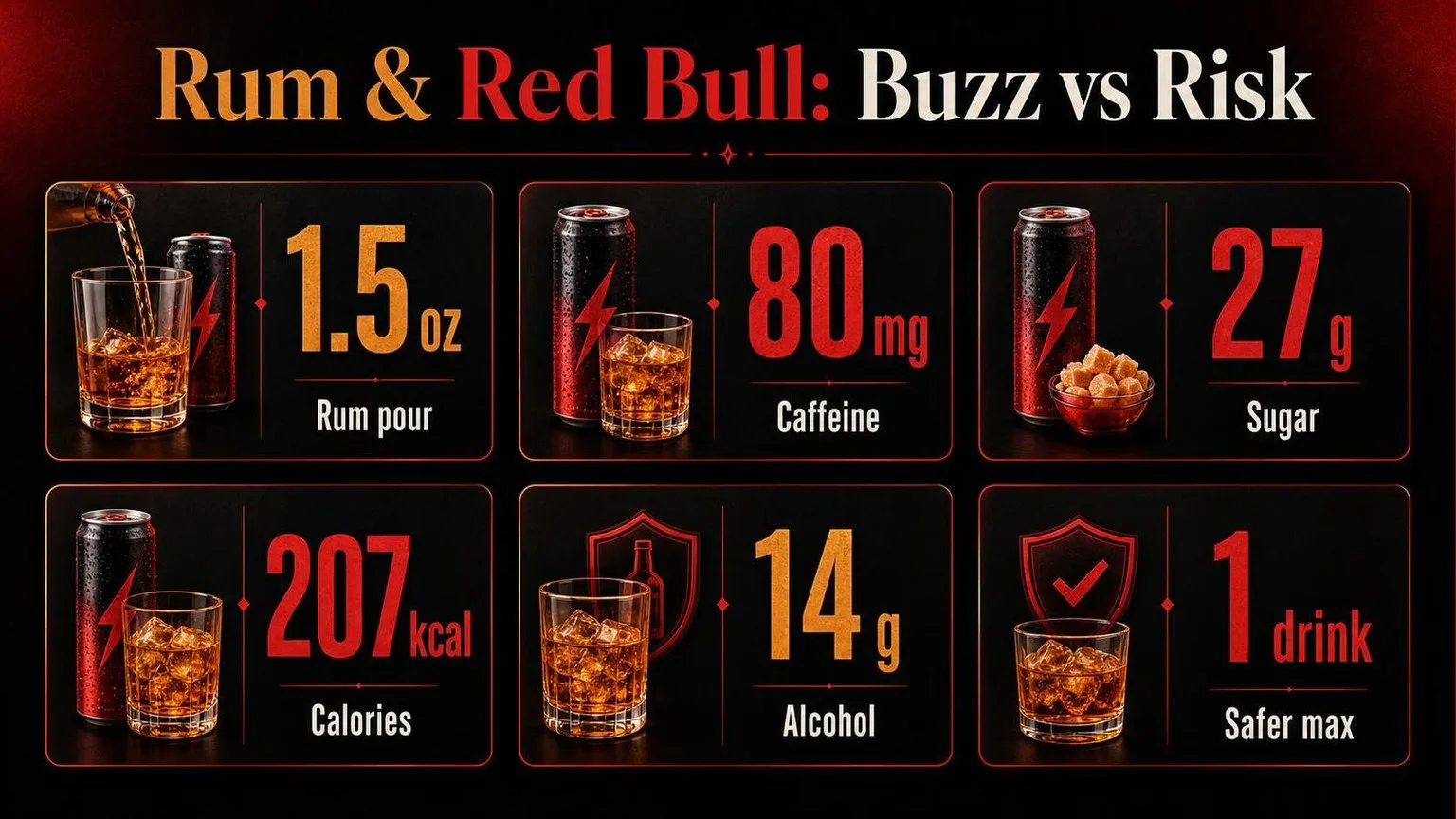 Is Rum And Redbull Good? 1 Rum & Red Bull: The Numbers Behind One Can — key facts at a glance