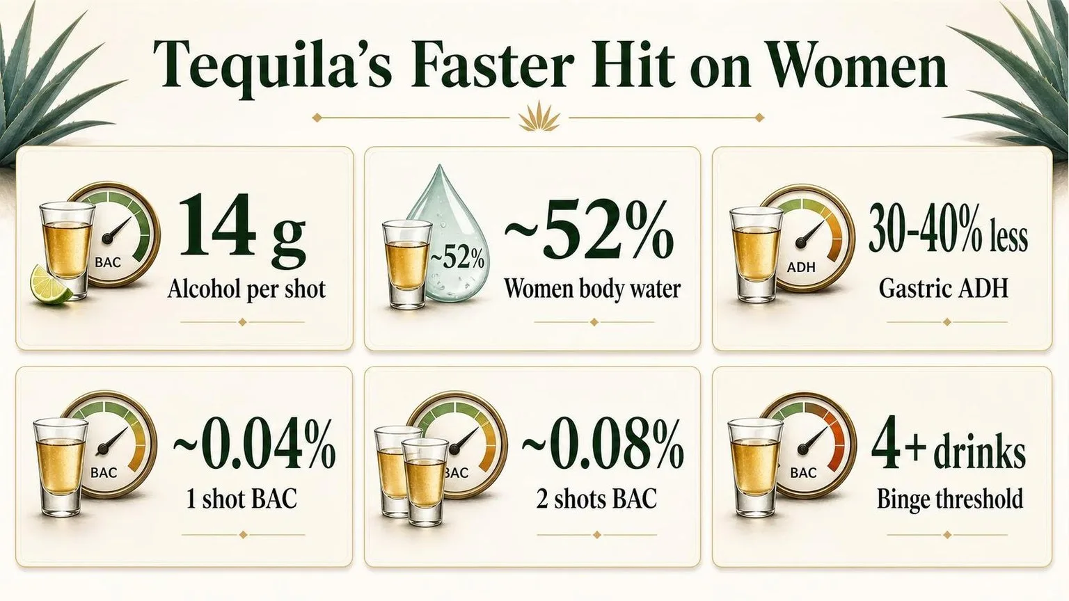 How Tequila Hits a Woman's Body — key facts at a glance