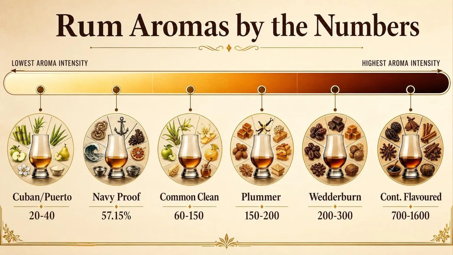What Does Rum Smell Like? – The Ultimate Sensory Breakdown of Rum Aromas, Notes & Flavor Profiles 1 Rum Aroma by Ester Level (g/hLPA) — key facts at a glance