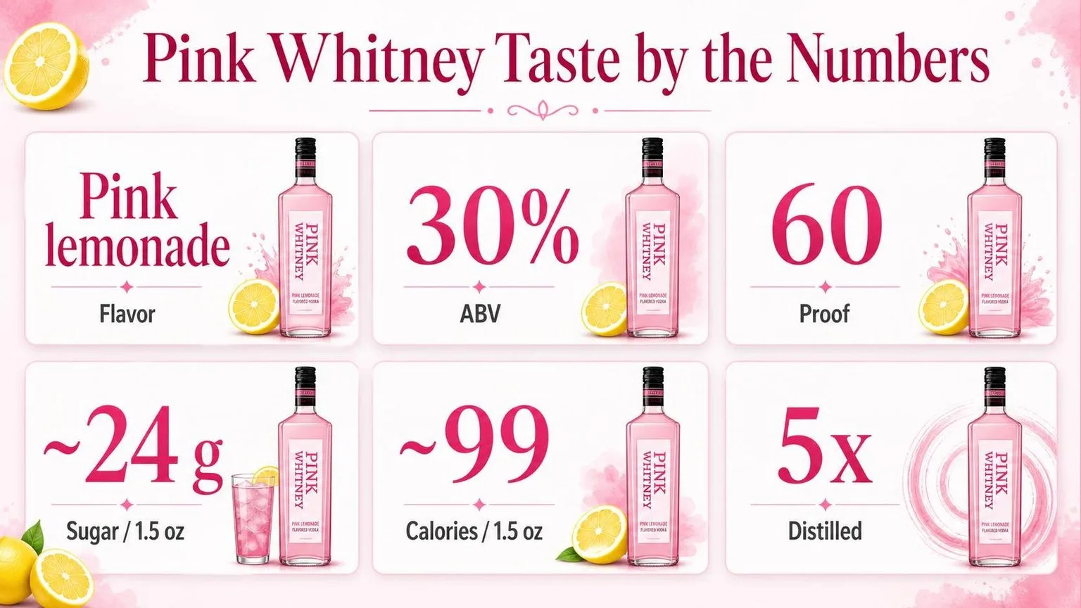What Does Pink Whitney Taste Like? 1 Pink Whitney by the Numbers — key facts at a glance