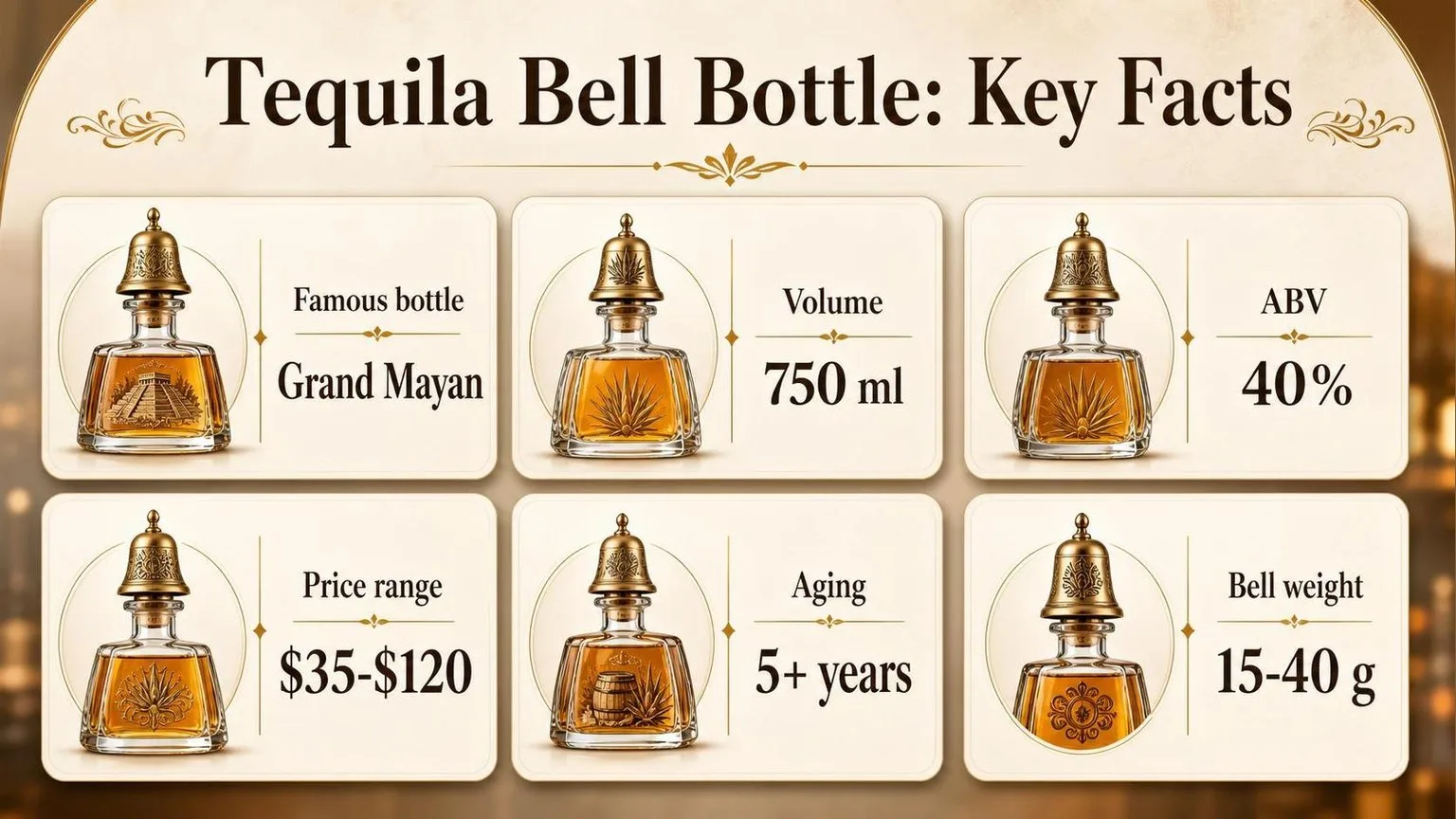 Tequilla Bottle With Bell - What You Need to Know 1 Bell Tequila Bottle: Prices & Specs — key facts at a glance