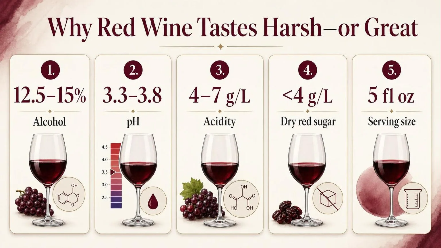 Why Red Wine Tastes Harsh—or Great — key facts at a glance
