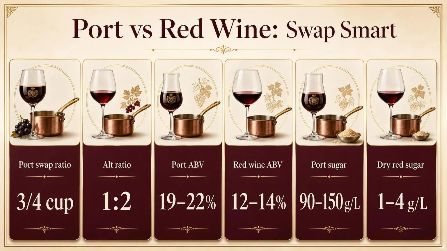 Port vs Red Wine: Cooking Swap Cheat Sheet — key facts at a glance