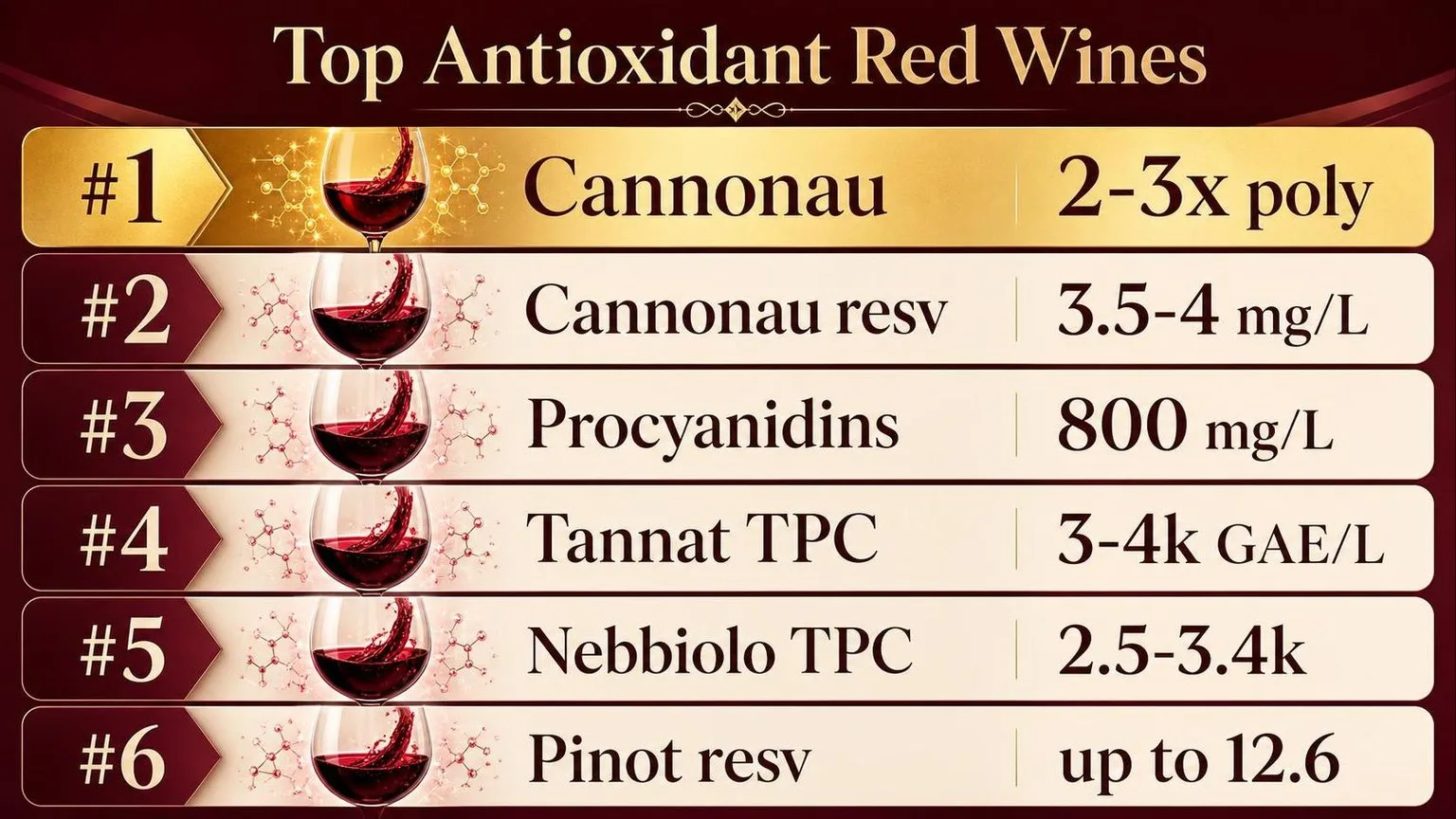Which Red Wine Has The Most Antioxidants? 1 Red Wine Antioxidant Rankings by Grape — key facts at a glance