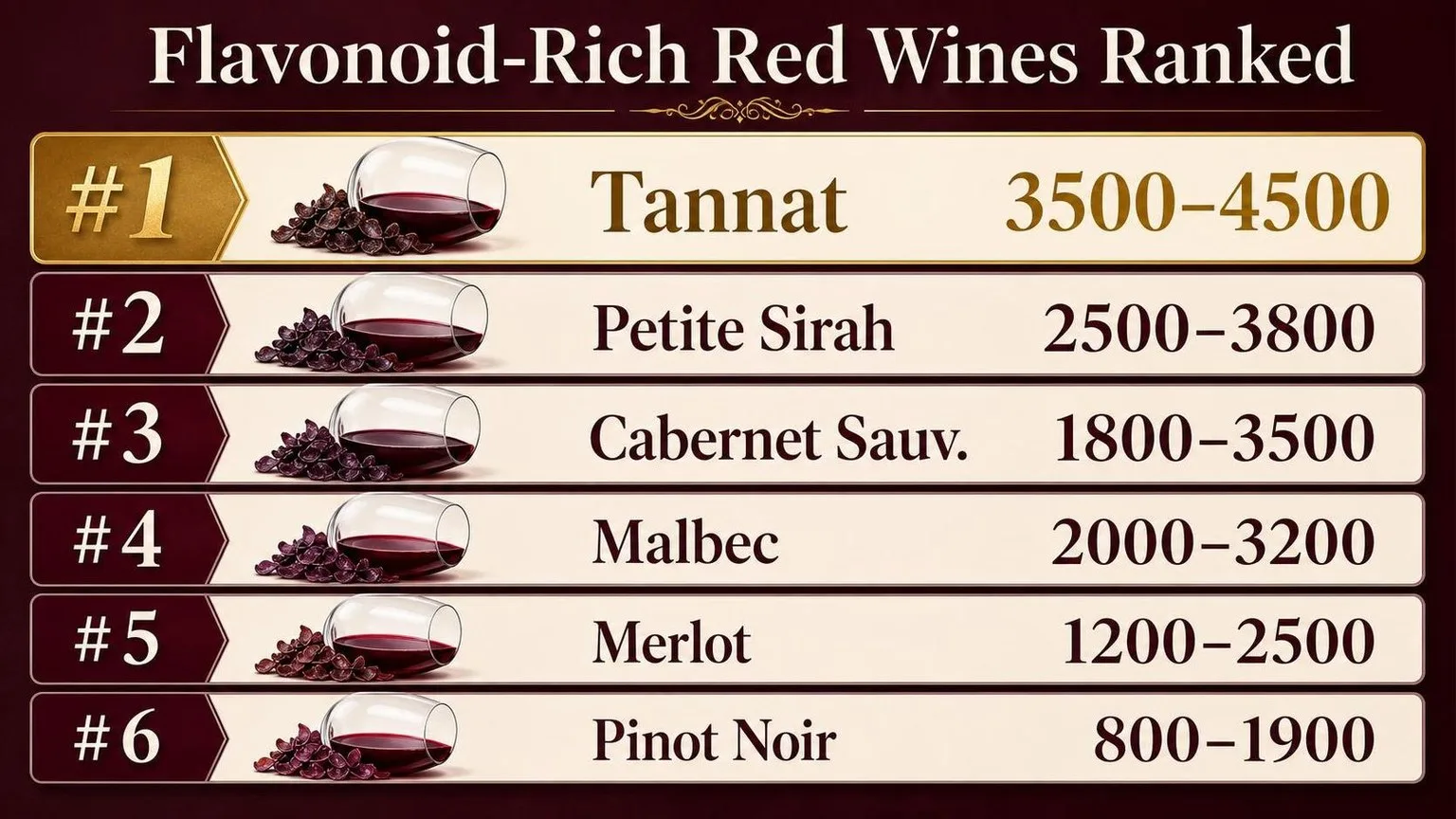 Which Red Wine Has The Most Flavonoids? 1 Red Wines Ranked by Flavonoid Content — key facts at a glance