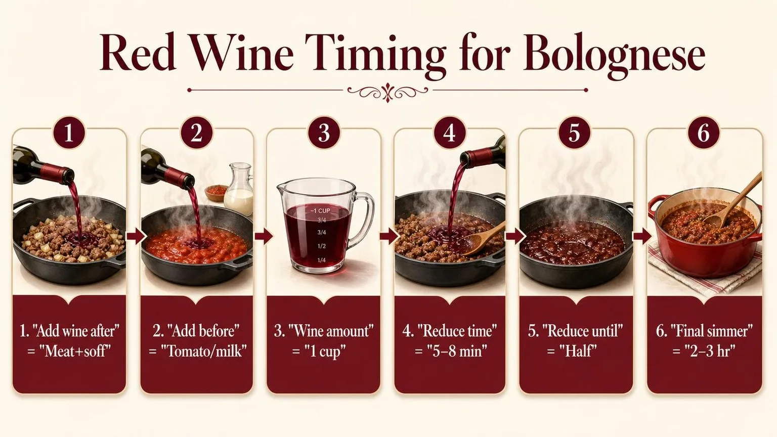 Wine In Bolognese: Timing & Alcohol Burn-Off — key facts at a glance