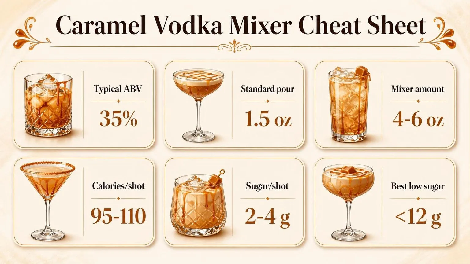 What To Mix With Caramel Vodka? 1 Caramel Vodka Mixer Cheat Sheet — key facts at a glance