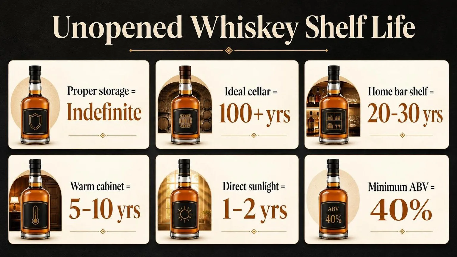 How Long Unopened Whiskey Really Lasts — key facts at a glance