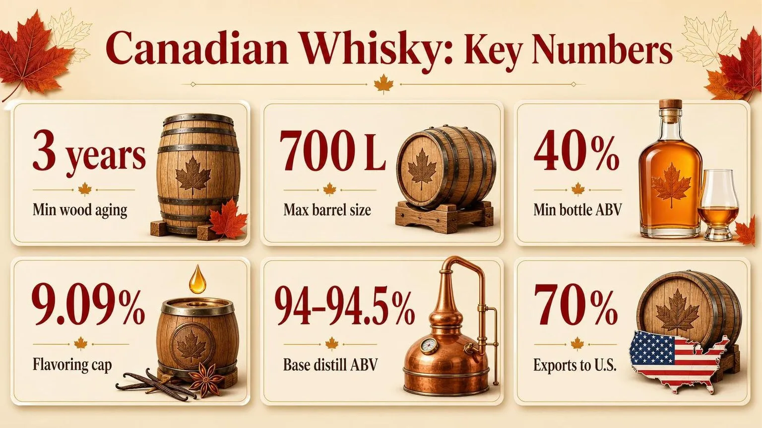 Canadian Whisky by the Numbers — key facts at a glance