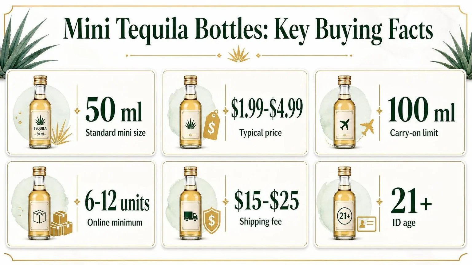 Where To Buy Mini Tequila Bottles? Get the Answer 1 Mini Tequila Bottles: Sizes, Prices & Rules — key facts at a glance