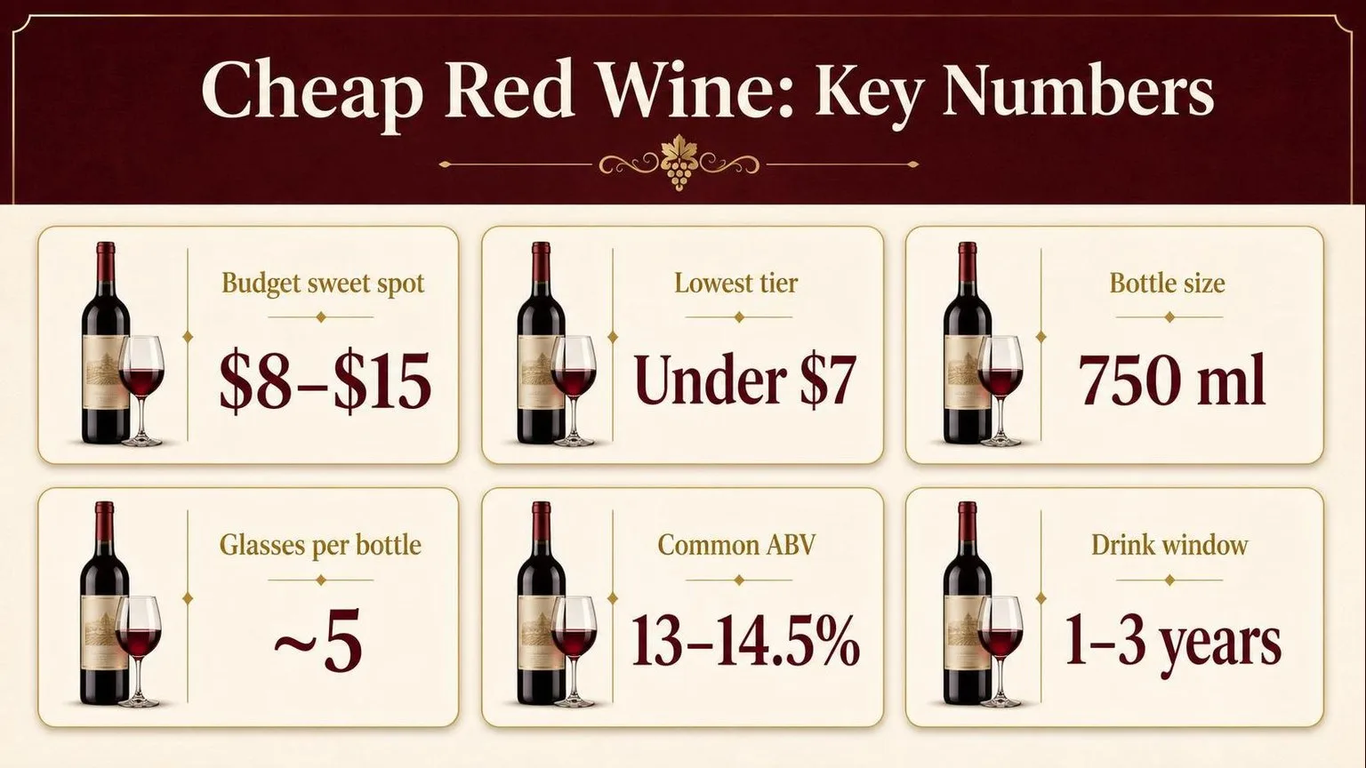 Cheap Red Wine: Key Numbers — key facts at a glance