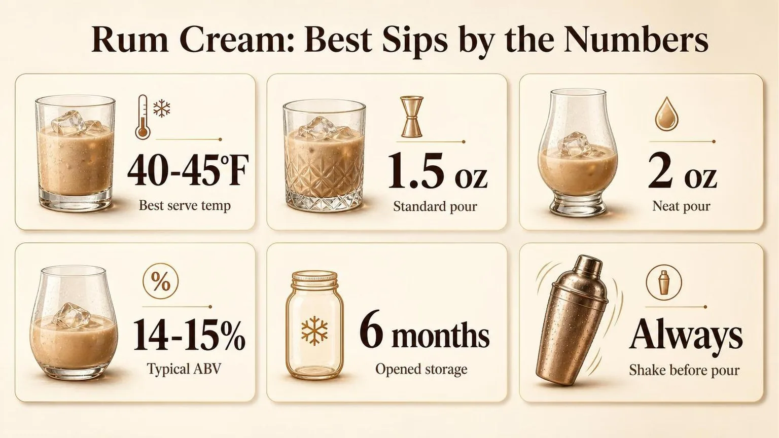 How Do You Drink Rum Cream? 1 Rum Cream by the Numbers — key facts at a glance