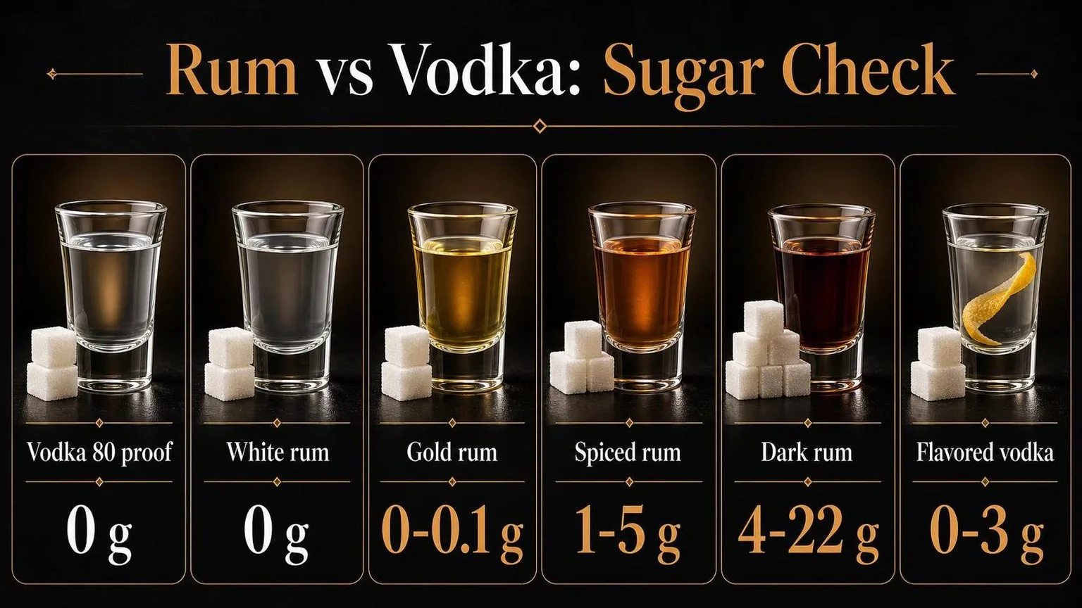 Does Rum Have More Sugar Than Vodka? 1 Sugar in Rum vs Vodka: The Real Numbers — key facts at a glance