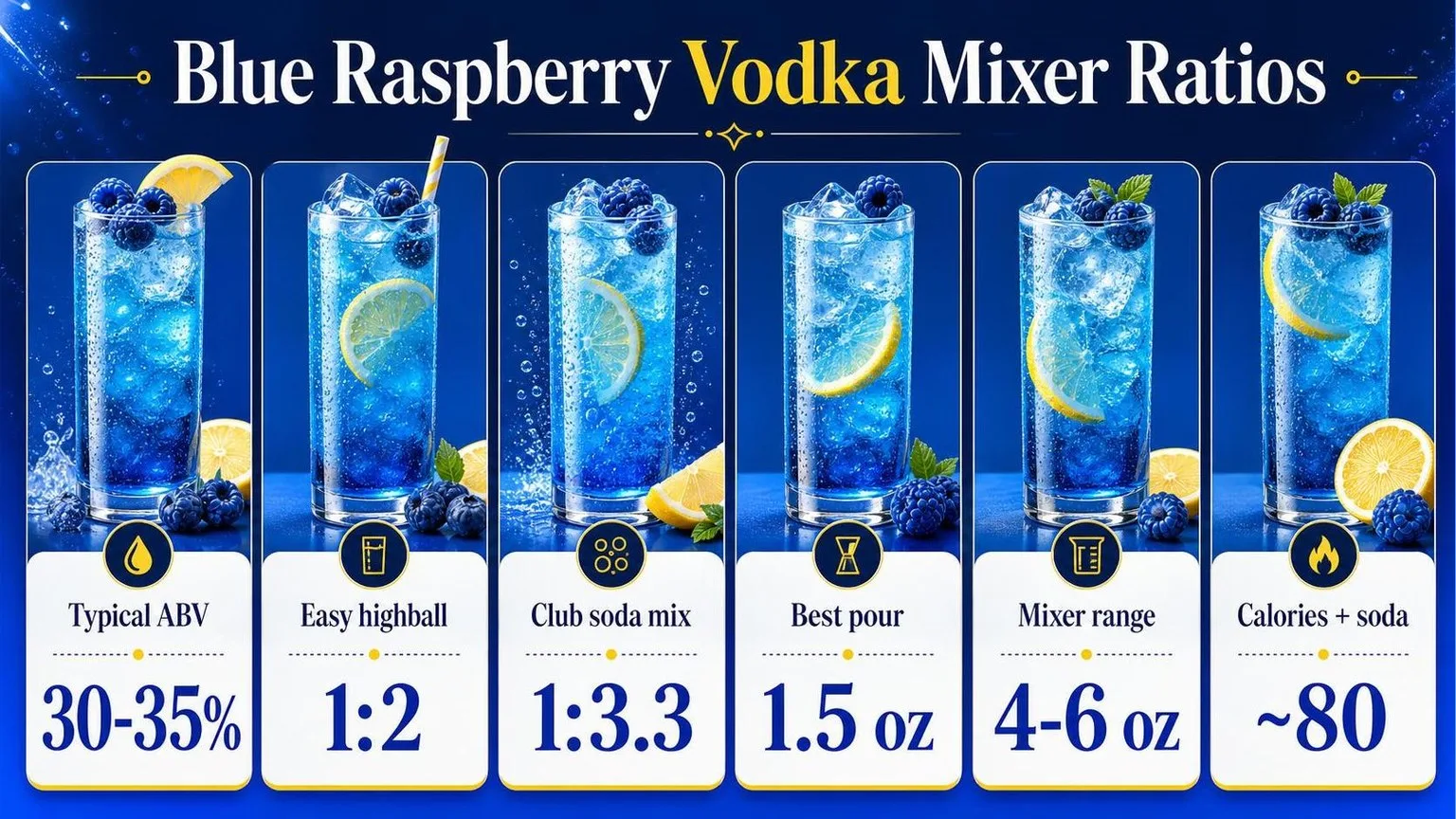 Blue Raspberry Vodka: Best Mixer Ratios — key facts at a glance