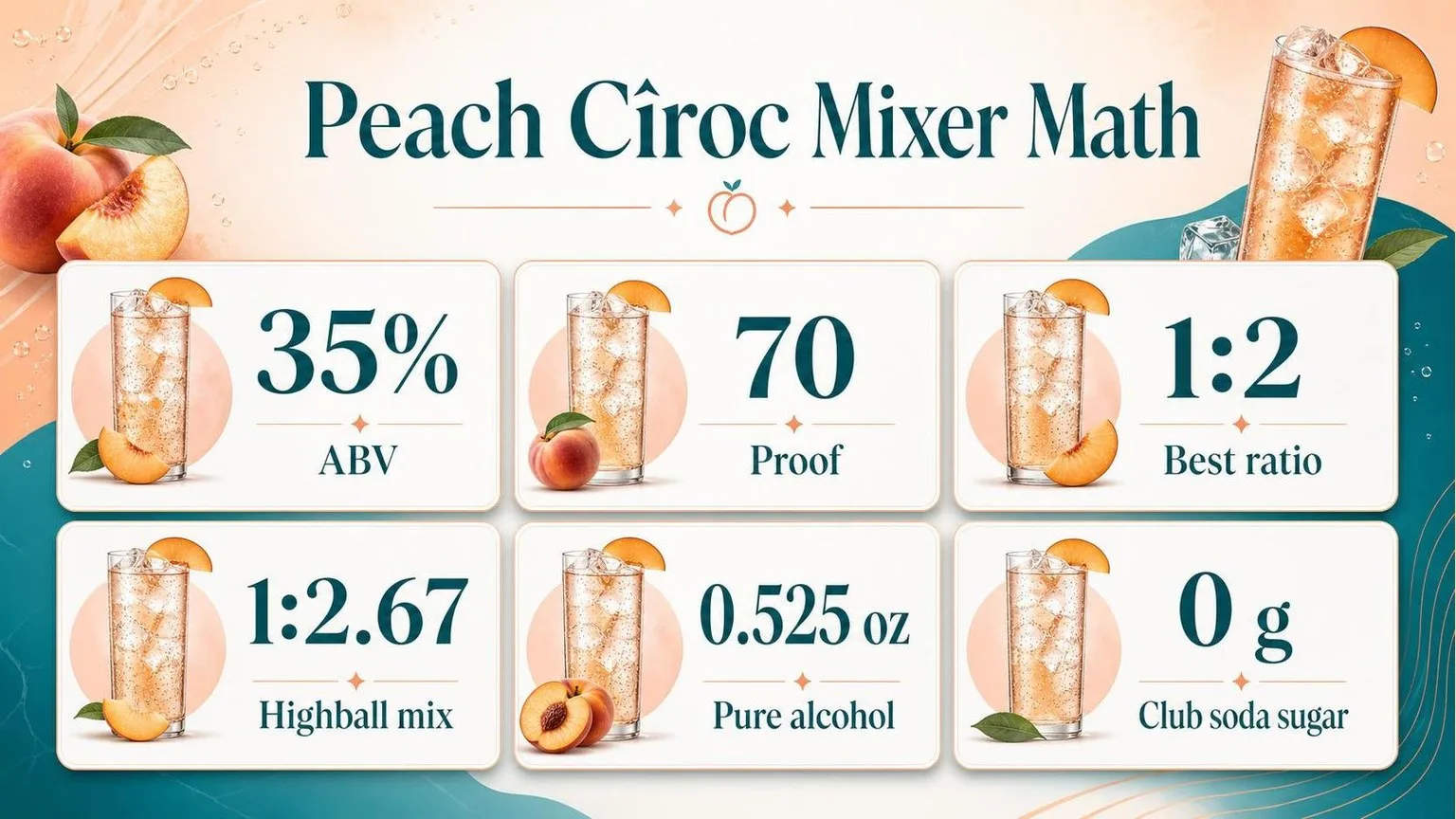 What To Mix With Peach Ciroc? 1 Peach Ciroc Mixer Math: Ratios & Numbers — key facts at a glance