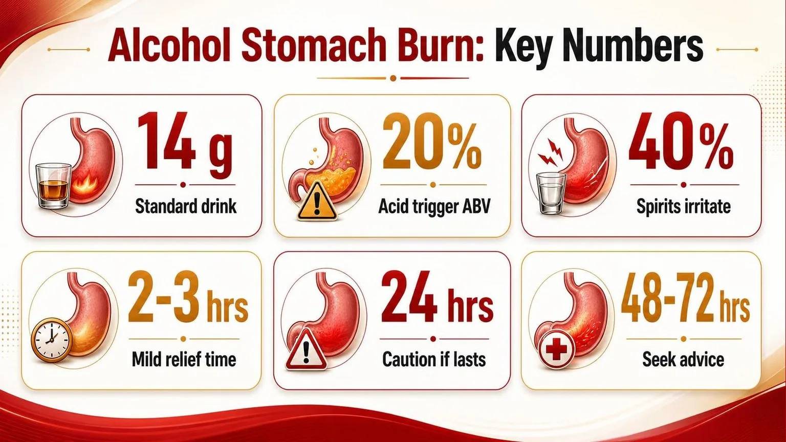 How To Cure Stomach Burn From Alcohol? 15 Powerful Remedies That Actually Work 1 Alcohol Stomach Burn: Key Numbers — key facts at a glance