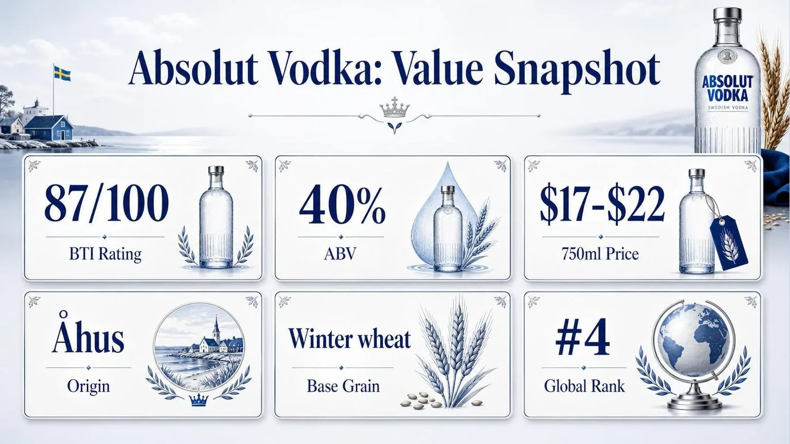 Is Absolut Vodka Good? 1 Absolut Vodka By The Numbers — key facts at a glance