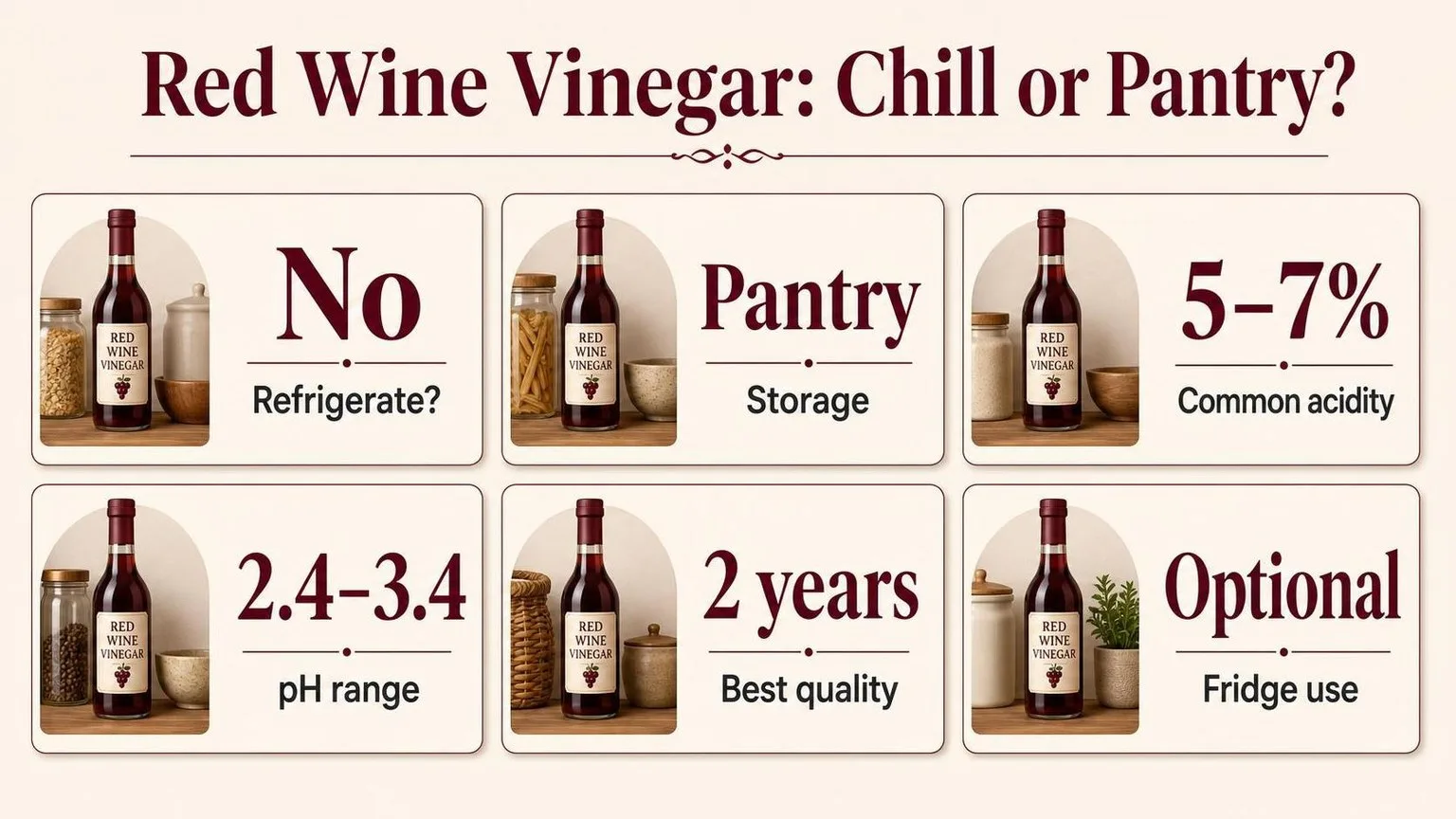 Red Wine Vinegar Storage Numbers — key facts at a glance