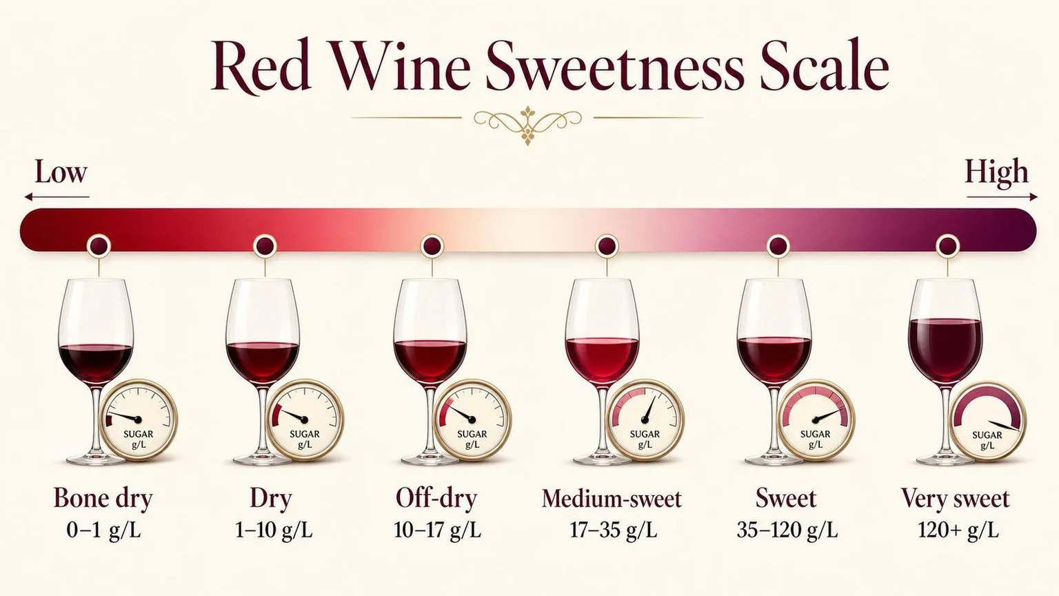 Red Wine Sweetness by Residual Sugar — key facts at a glance
