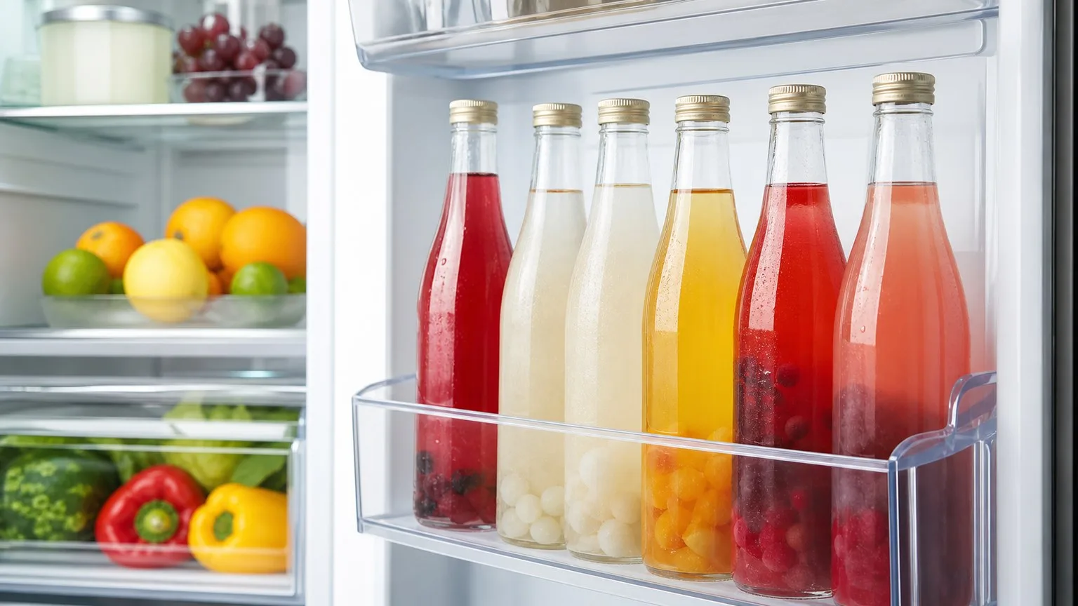 Pitcher of wine cooler stored in the refrigerator