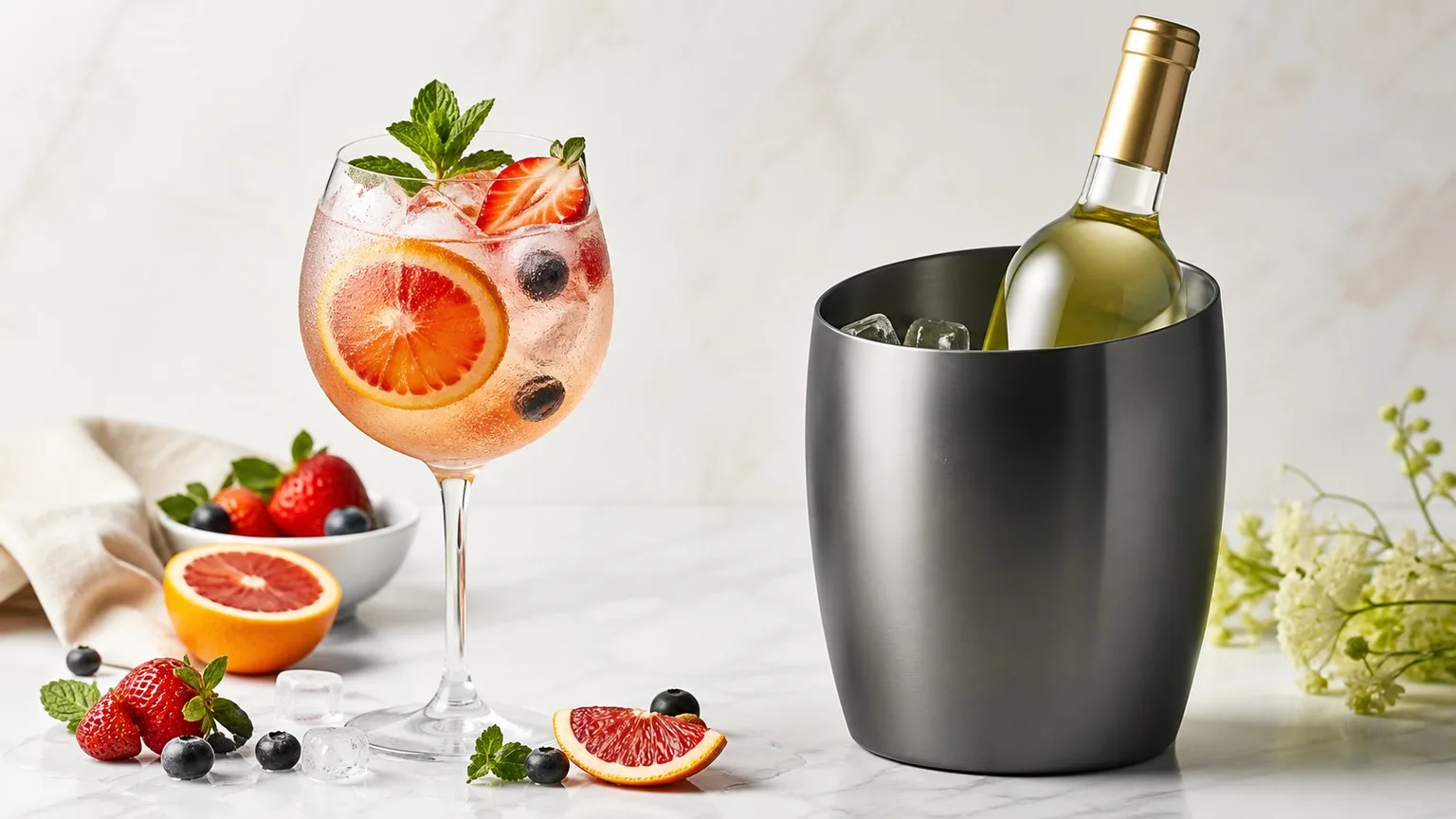 Wine cooler drinks alongside a DIY insulated wine bottle cooler