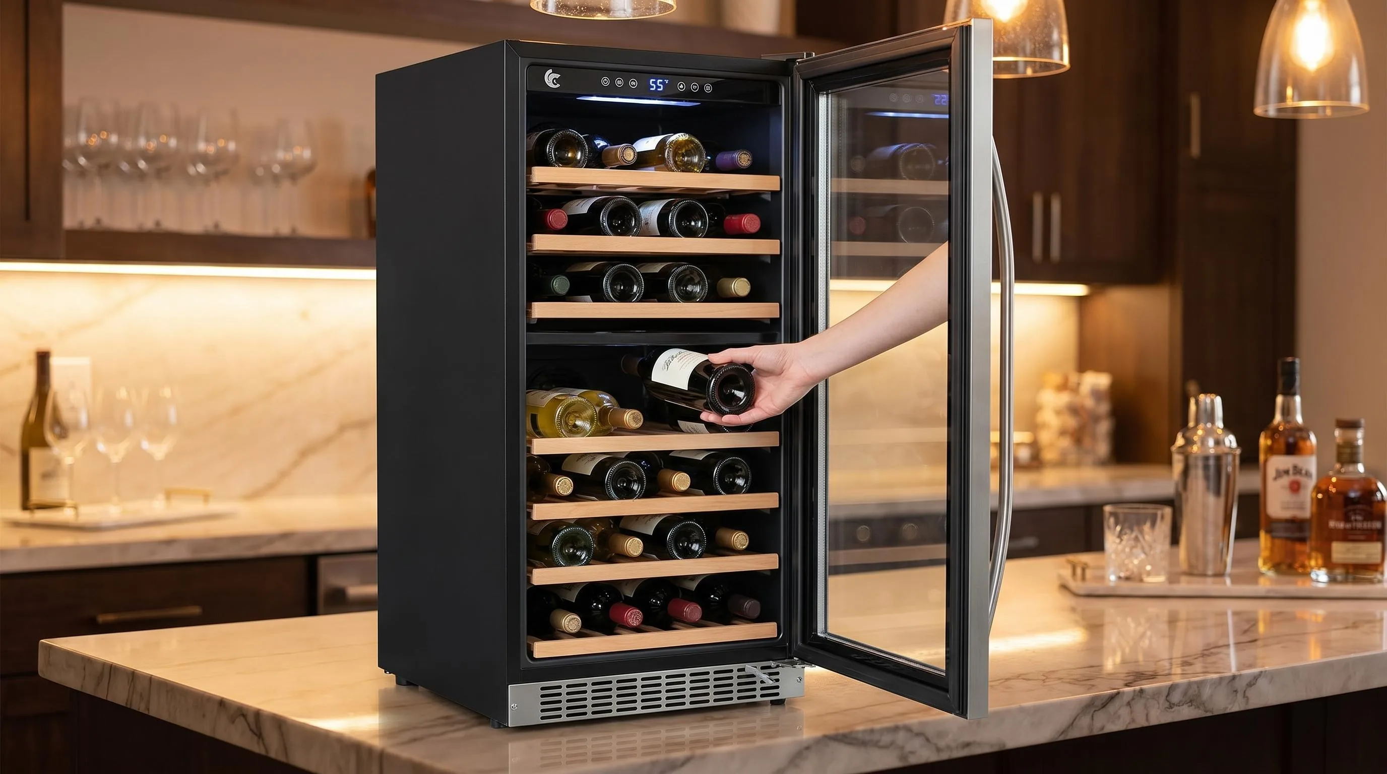 Avanti EWC6C1B Wine Cooler Review 2026 3 The Avanti EWC6C1B shown in everyday use at home, as tested by FlightWineBar