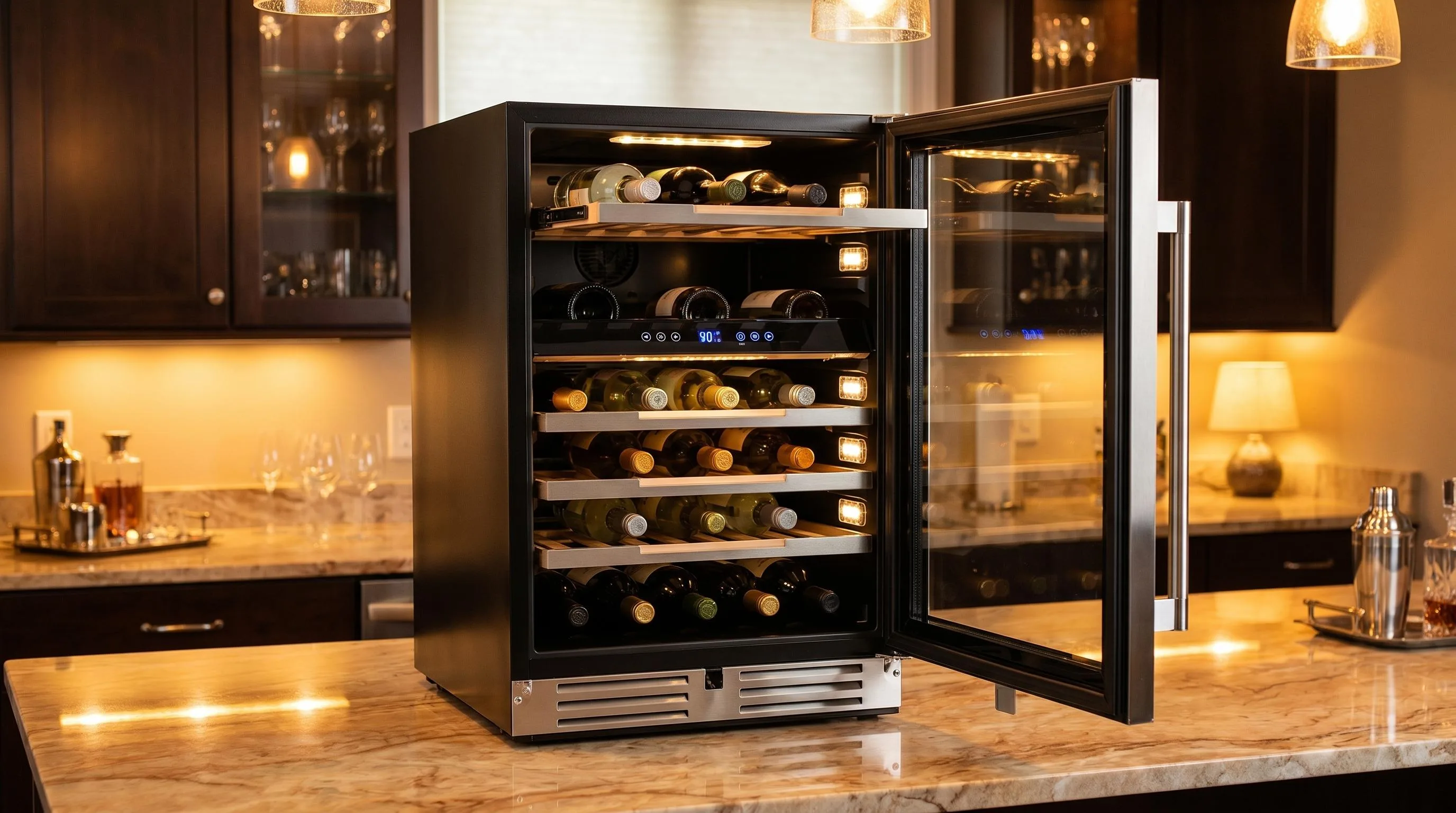 Avanti WC3015S3S Wine Cooler Review 2026 2 Close-up of the Avanti WC3015S3S build quality, materials and finish during our review