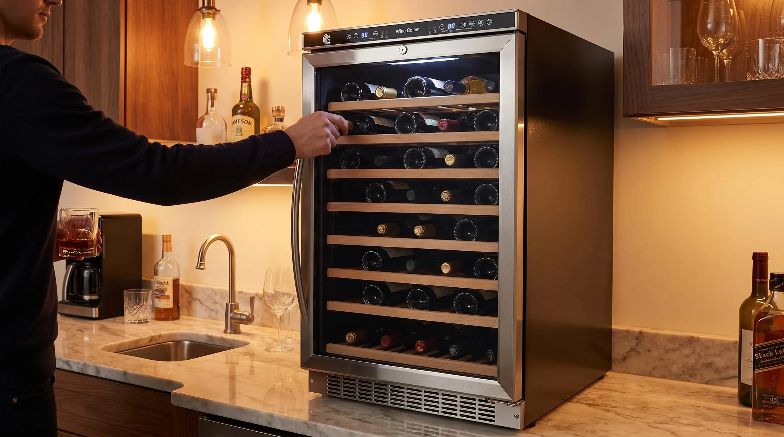 Avanti WCF149SE3S Wine Cooler Review 2026 3 The Avanti WCF149SE3S shown in everyday use at home, as tested by FlightWineBar