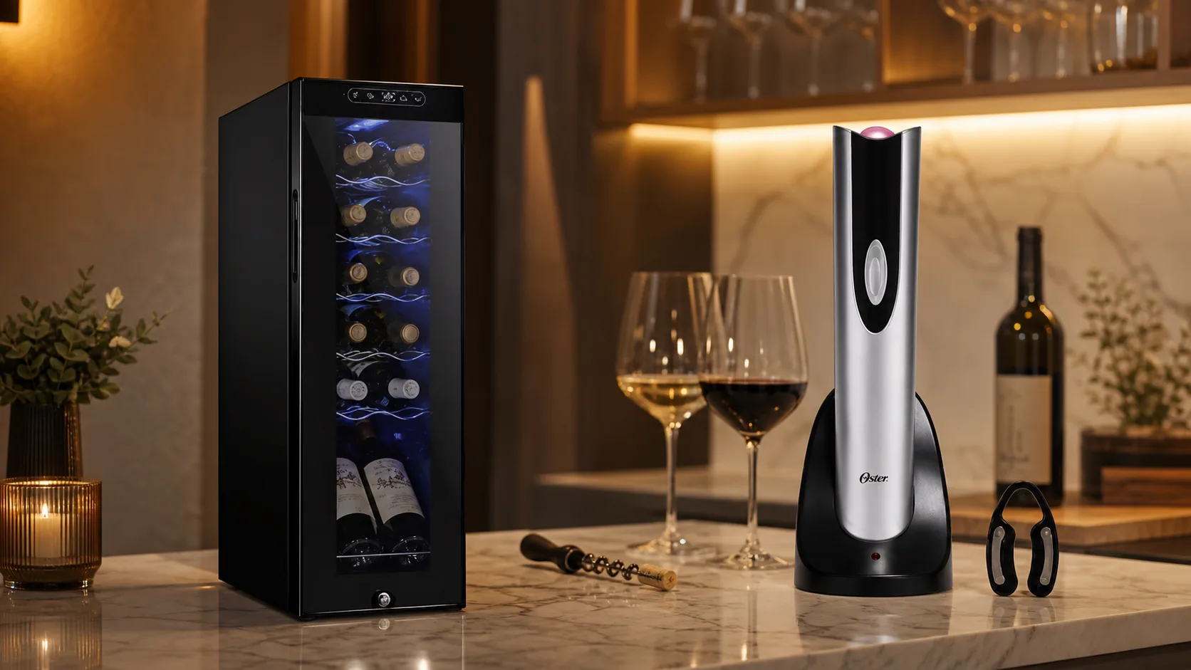 Schmécké SHMFWCC121LB 12-Bottle — Opener Bundle: silver finish
