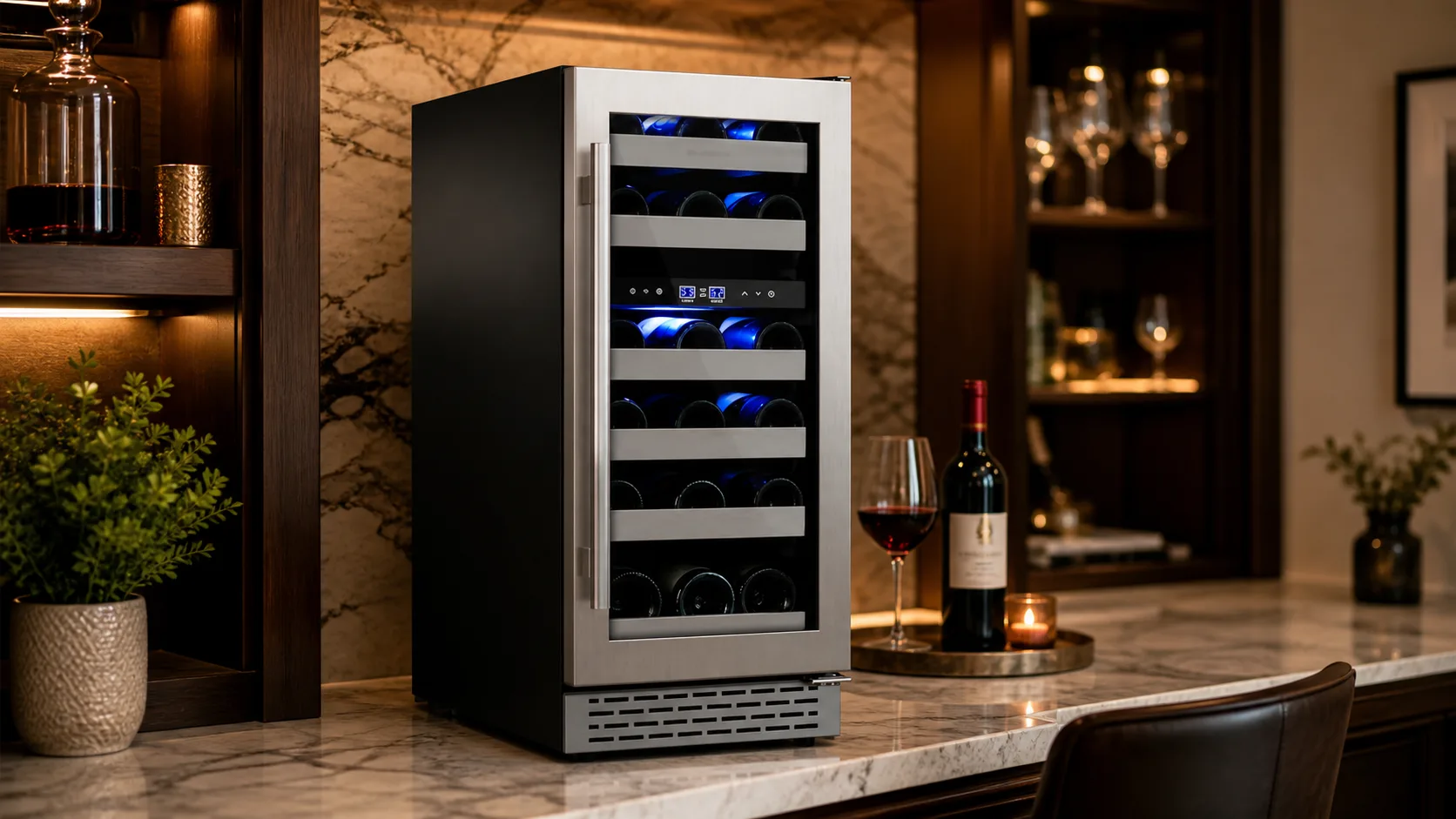 Colzer 18-Bottle Wine Cooler — Built-In Flexibility: built-in or freestanding