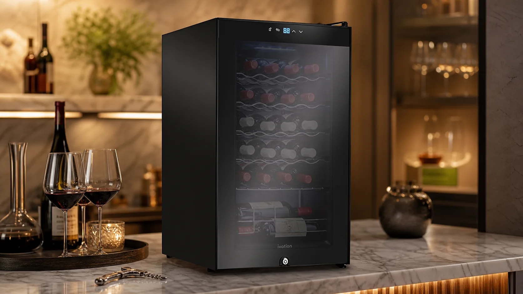 8 Best 24-Bottle Wine Coolers for 2026 10 Ivation 24-Bottle Wine Cooler — Locked Bottle Storage: built-in lock