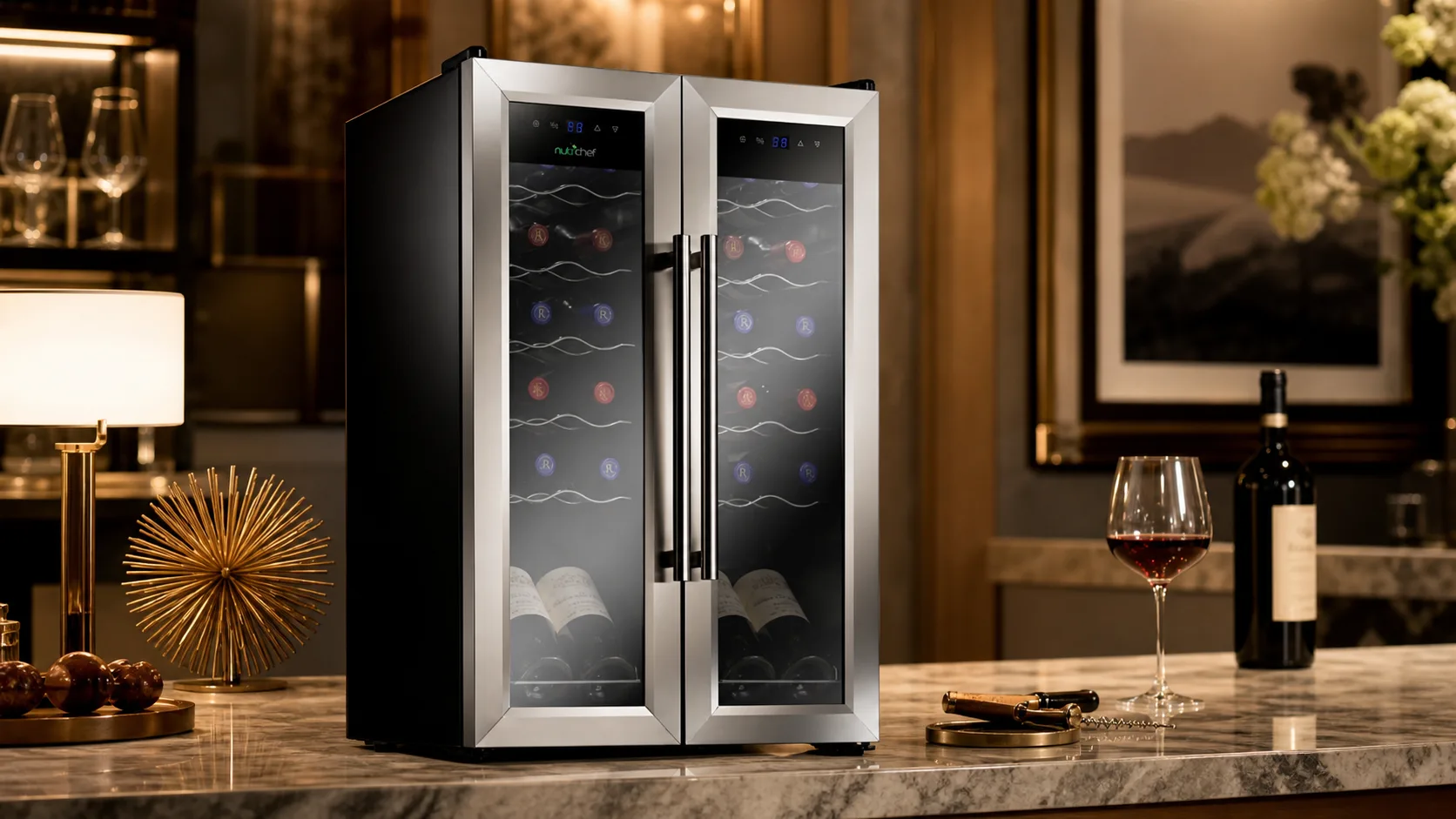 8 Best 24-Bottle Wine Coolers for 2026 13 NutriChef PKCWC24 24-Bottle — Red White Chilling: dual-zone cooling
