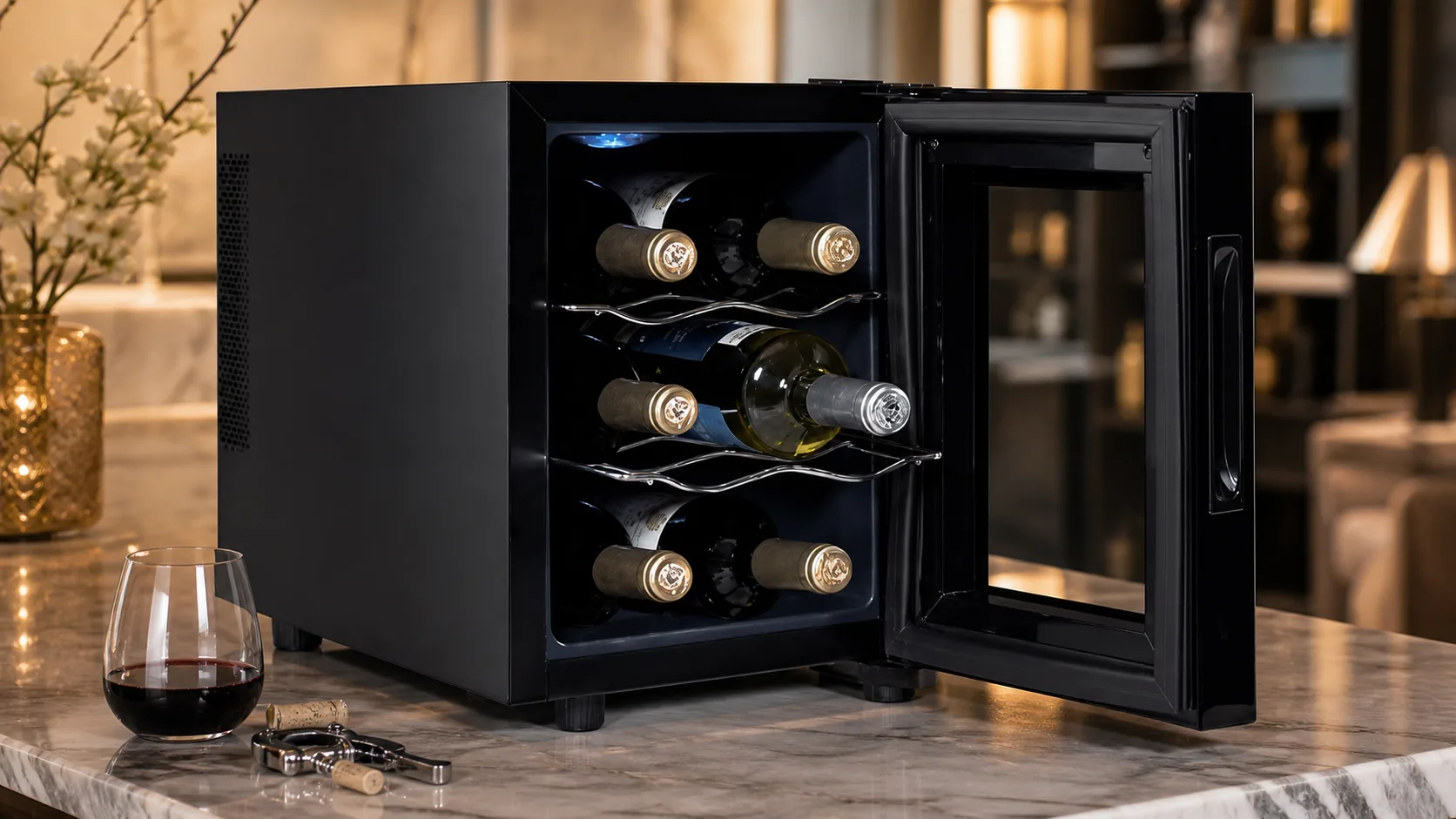 Manoch 6-Bottle Wine Cooler — Sake And Wine: 8°C to 18°C range