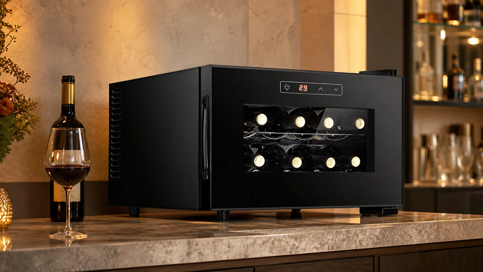 The Ultimate Guide to the Best 8 Bottle Wine Cooler 2026 8 Wine Cooler Electronic Constant Temperature Wine Storage — Black Cabinet Seekers: 42*48*28cm size