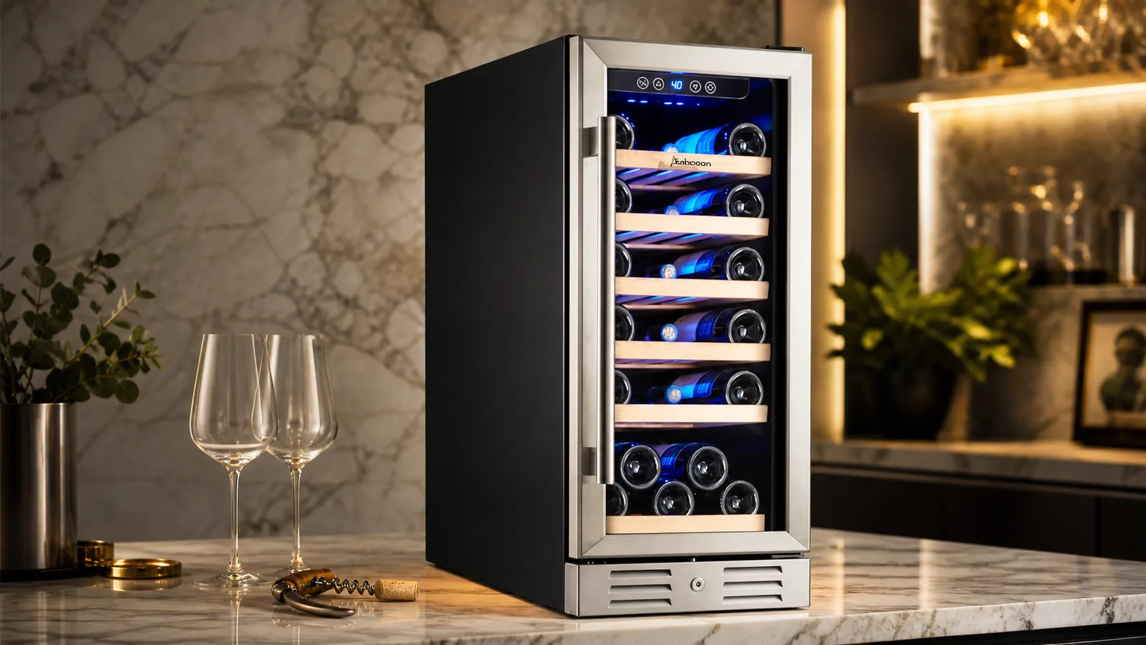 10 Best Built In Wine Cooler Products for Your Indoor 9 Kalamera 30-Bottle Wine Cooler — Metallic 15-Inch Installs: double-layer tempered glass door