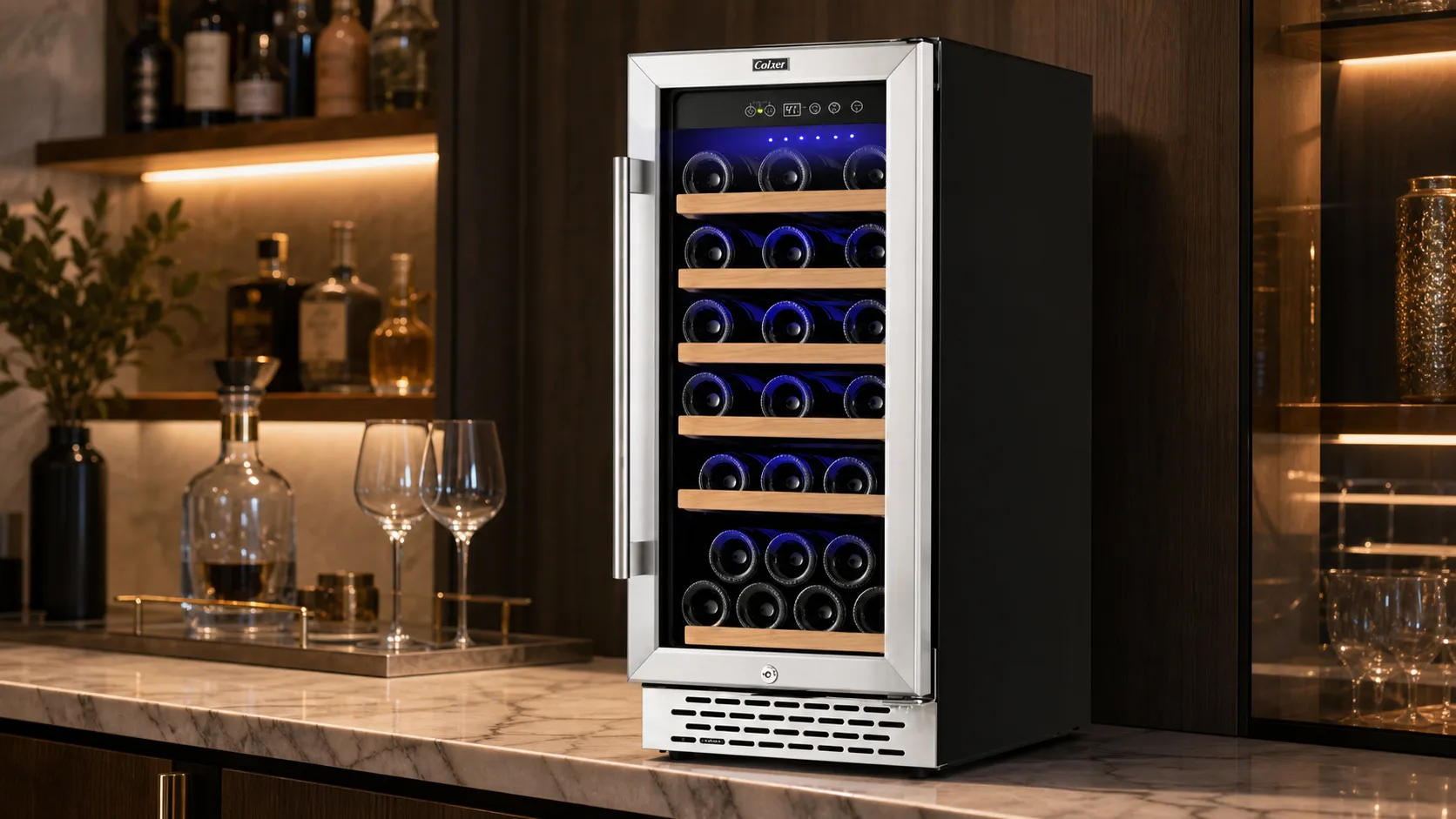 10 Best Built In Wine Cooler Products for Your Indoor 10 Colzer 30-Bottle Wine Cooler — Digital Control Setups: digital temperature control screen